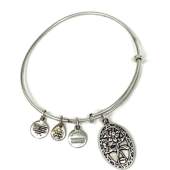 Alex and Ani Friend Charm Bracelet Silver Finish - Expands 2"- 3.5" - Picture 1 of 2